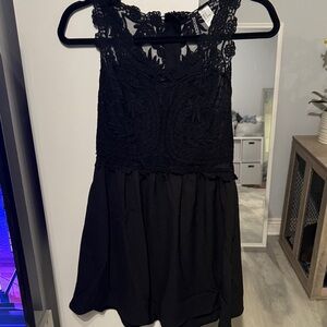Black Lace Sleeveless Dress